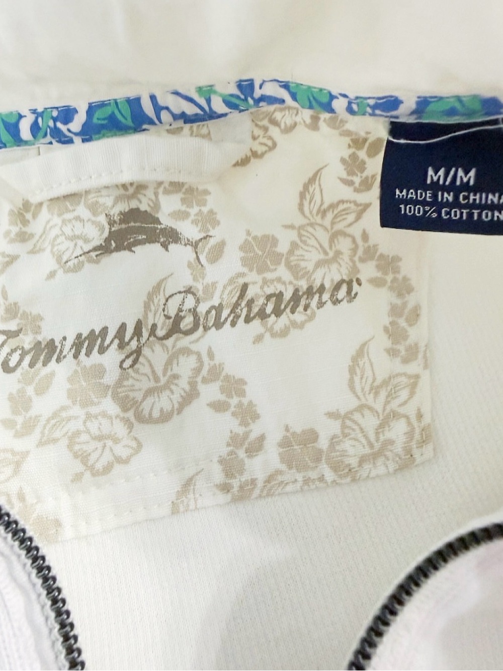 Tommy Bahama Ivory 1/4 Zip Pullover Sweatshirt Women’s Medium - Picture 8 of 9